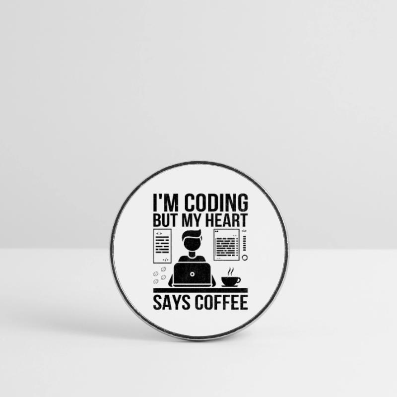 Coffee Coding Programmer Coder Developer Nerd Coff Round  fridge magnet