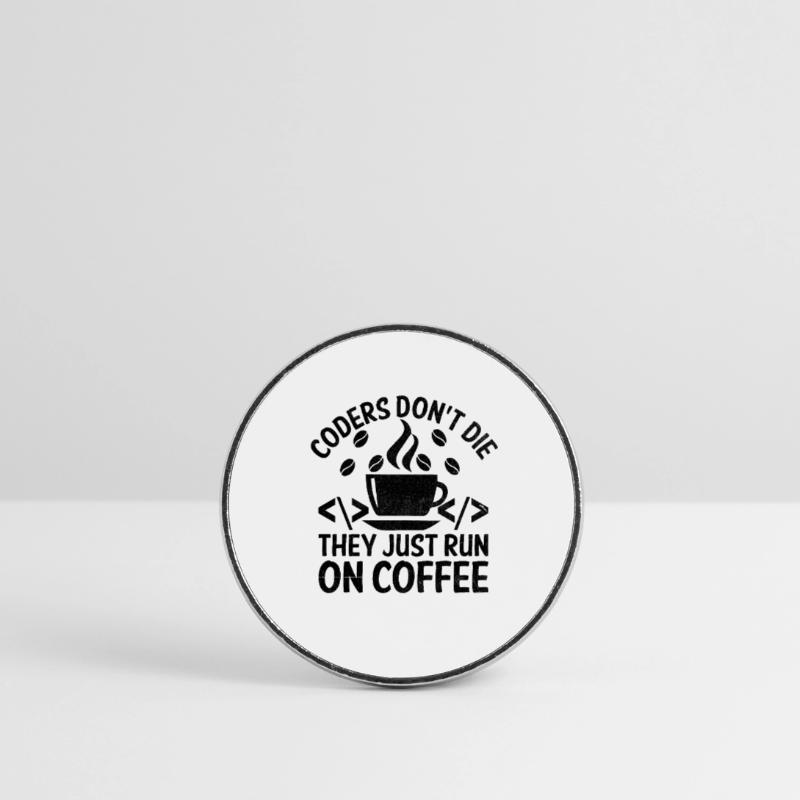 Café Codage Programmeur Codeur Développeur Nerd Coff Magnet rond