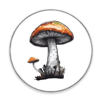 Pilz Steinpilz Champignon Natur Herbst Pfifferling - Runder Kühlschrankmagnet - Weiß - Vorne