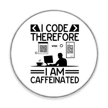Kaffee-Codierung Programmierer Programmierer Entwickler Nerd Coff - Runder Kühlschrankmagnet - Weiß - Vorne