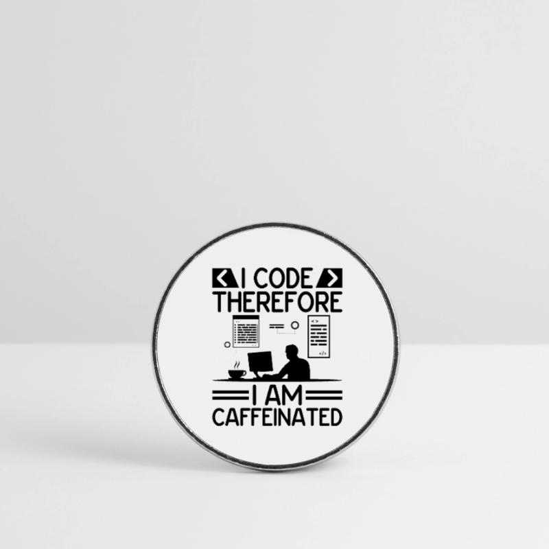 Café Codage Programmeur Codeur Développeur Nerd Coff Magnet rond