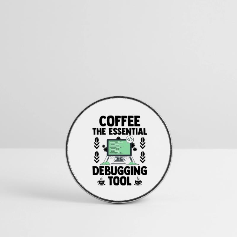 Kaffee Programmierer Programmierer Programmierer Entwickler Nerd Coff Runder Kühlschrankmagnet
