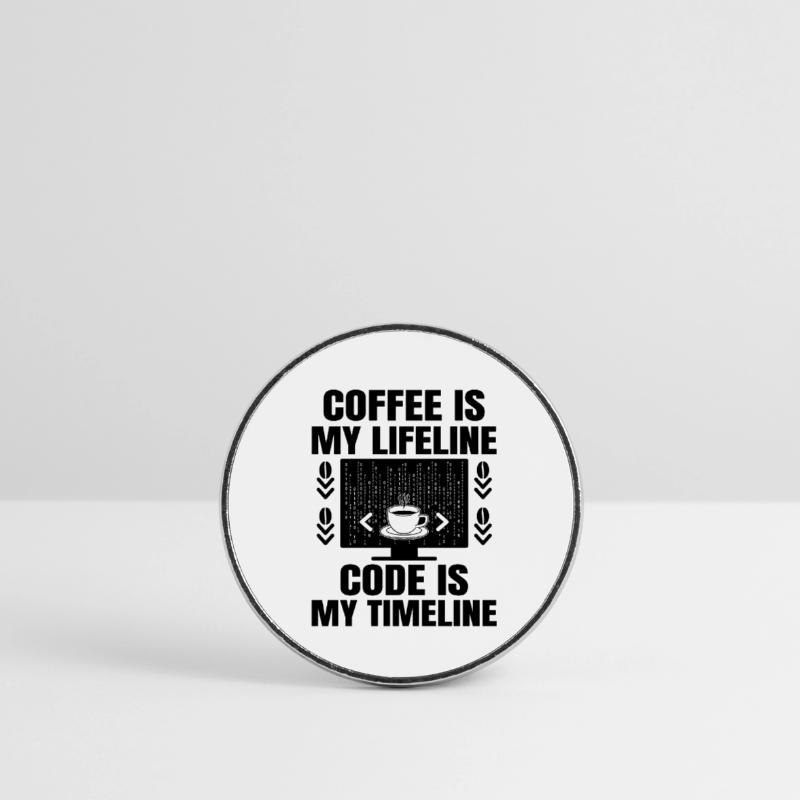 Café Codage Programmeur Codeur Développeur Nerd Coff Magnet rond