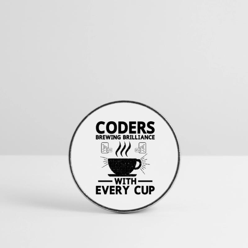 Coffee Coding Programmer Coder Developer Nerd Coff Round  fridge magnet