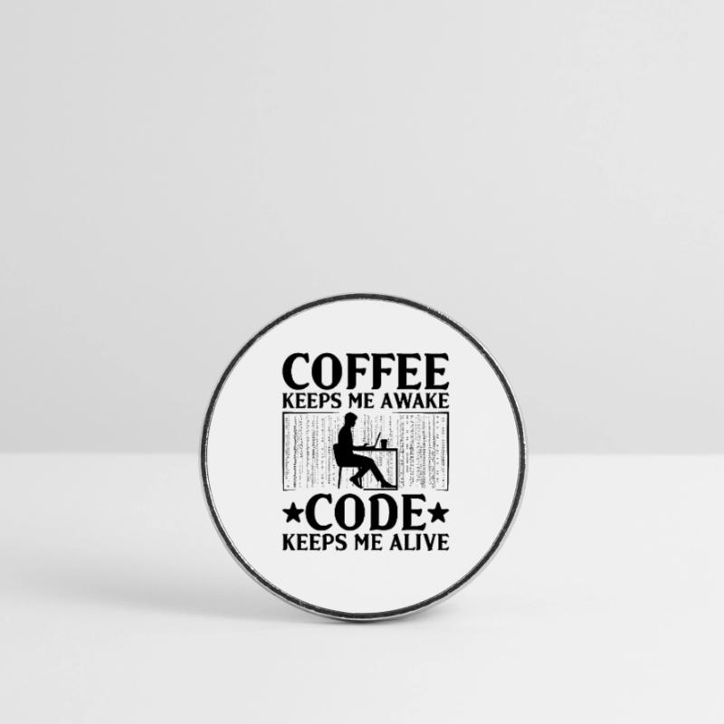 Café Codage Programmeur Codeur Développeur Nerd Coff Magnet rond