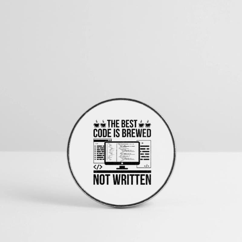 Café Codage Programmeur Codeur Développeur Nerd Coff Magnet rond