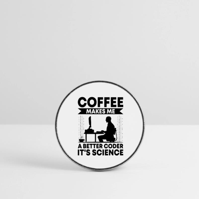 Café Codage Programmeur Codeur Développeur Nerd Coff Magnet rond