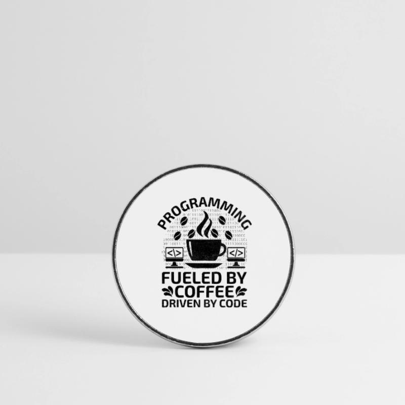 Café Codage Programmeur Codeur Développeur Nerd Coff Magnet rond