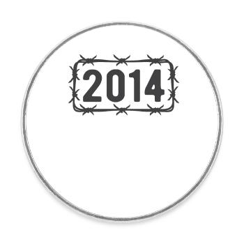 Birthday Vintage 2014 Barbed Wire - Round  fridge magnet - white - Front
