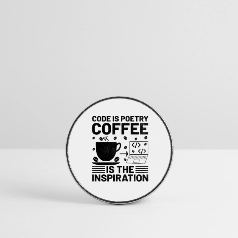 Café Codage Programmeur Codeur Développeur Nerd Coff Magnet rond