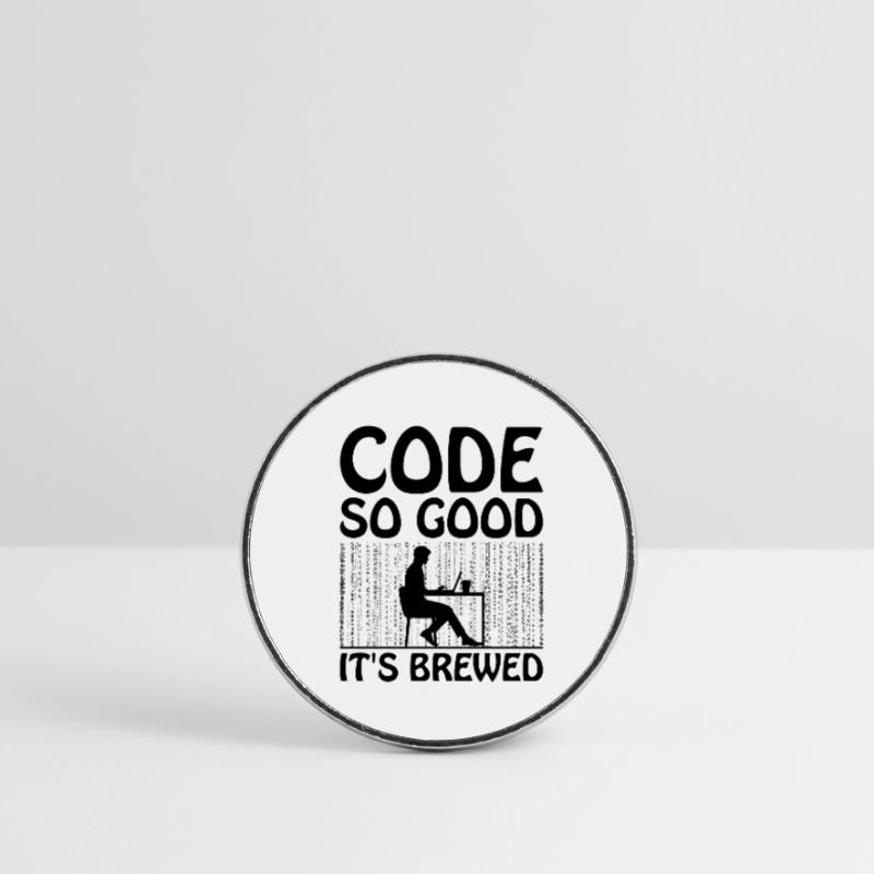 Café Codage Programmeur Codeur Développeur Nerd Coff Magnet rond
