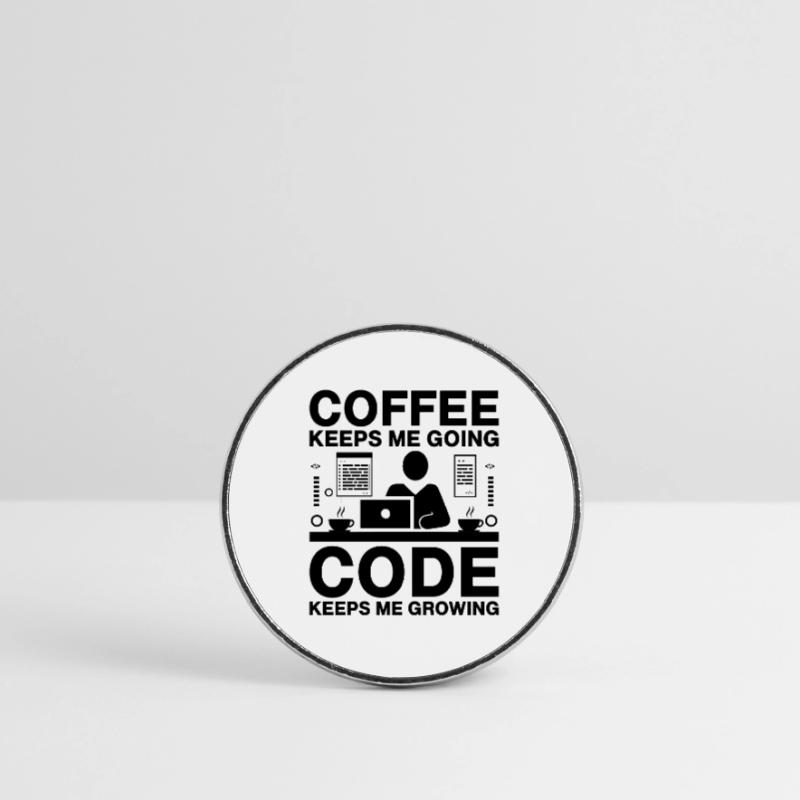 Café Codage Programmeur Codeur Développeur Nerd Coff Magnet rond