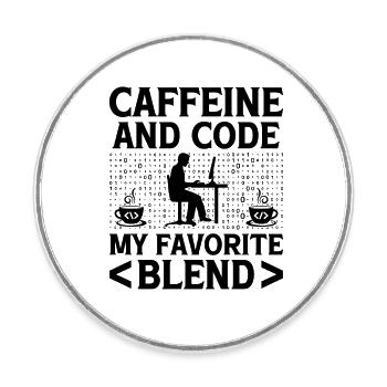 Kaffee-Codierung Programmierer Programmierer Entwickler Nerd Coff - Runder Kühlschrankmagnet - Weiß - Vorne