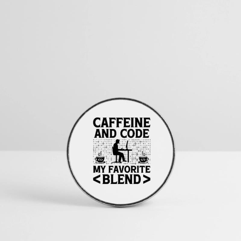 Café Codage Programmeur Codeur Développeur Nerd Coff Magnet rond