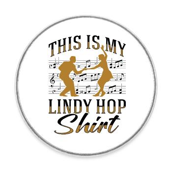 Lindy Hop Swing Dance - Runder Kühlschrankmagnet - Weiß - Vorne
