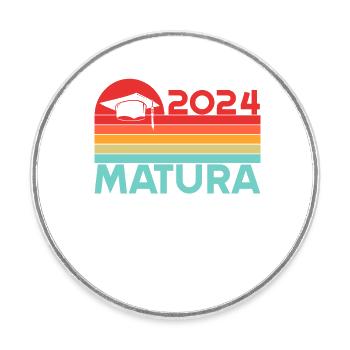 Matura Jeunes Filles Femmes et Hommes Matura 2024 - Magnet rond - blanc - Devant
