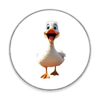 Gans Gänseküken Küken Süße Gans Ente Kleine Gänse - Runder Kühlschrankmagnet - Weiß - Vorne