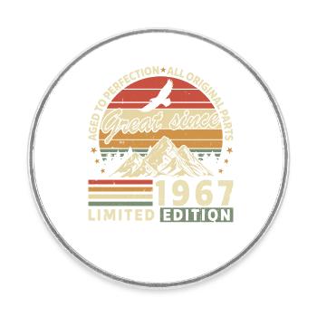 Legendary 1967 Vintage Birthday - Round  fridge magnet - white - Front