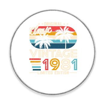 Vintage Legend 1981 - Runder Kühlschrankmagnet - Weiß - Vorne