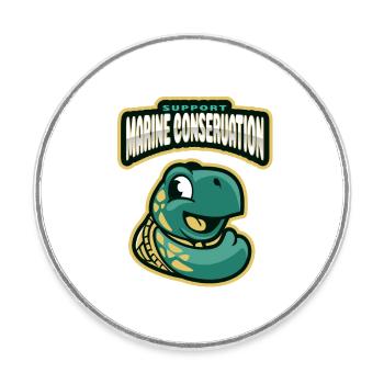 Marine Conservation - Round  fridge magnet - white - Front