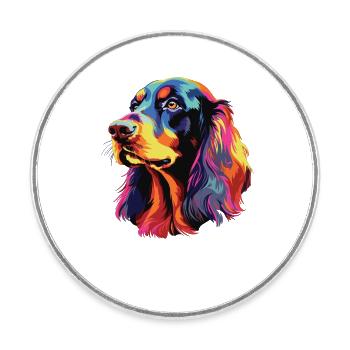 Wasserfarben Farbenfroher Gordon Setter - Runder Kühlschrankmagnet - Weiß - Vorne