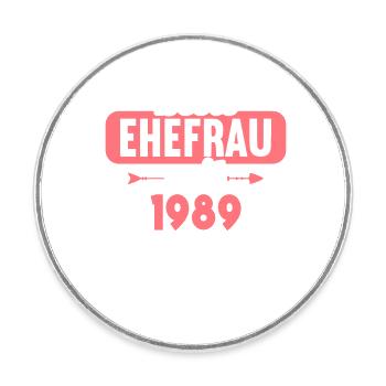 Beste Ehefrau seit 1989 35.Hochzeitstag - Runder Kühlschrankmagnet - Weiß - Vorne
