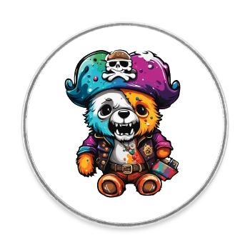Teddybär / Kuscheltier / Stofftier / Geschenkidee - Runder Kühlschrankmagnet - Weiß - Vorne