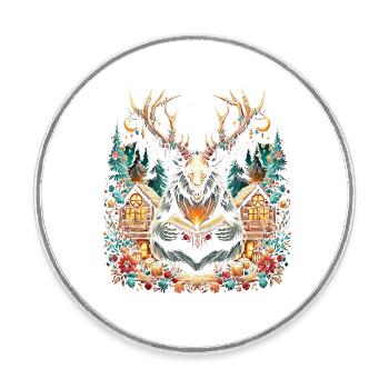 Wendigo Geschichtenerzähler - Runder Kühlschrankmagnet - Weiß - Vorne