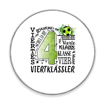 4th Grade Football - Round  fridge magnet - white - Front