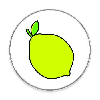 lemon - Round  fridge magnet - white - Front