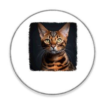 Bengal Cat Bengalkatze - Runder Kühlschrankmagnet - Weiß - Vorne