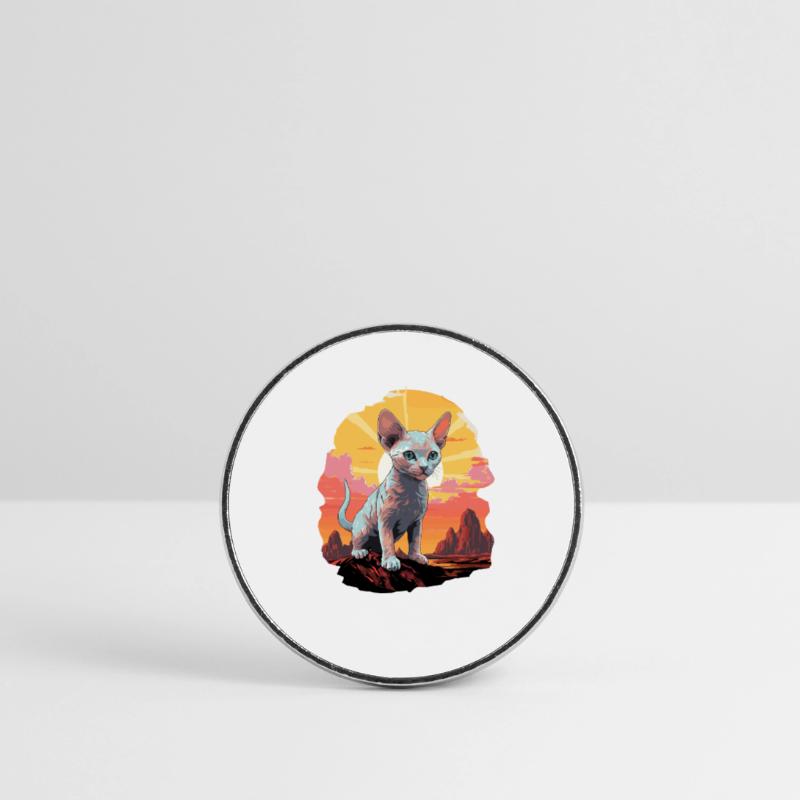 Chaton Devon Rex Chat Devon Rex Magnet rond