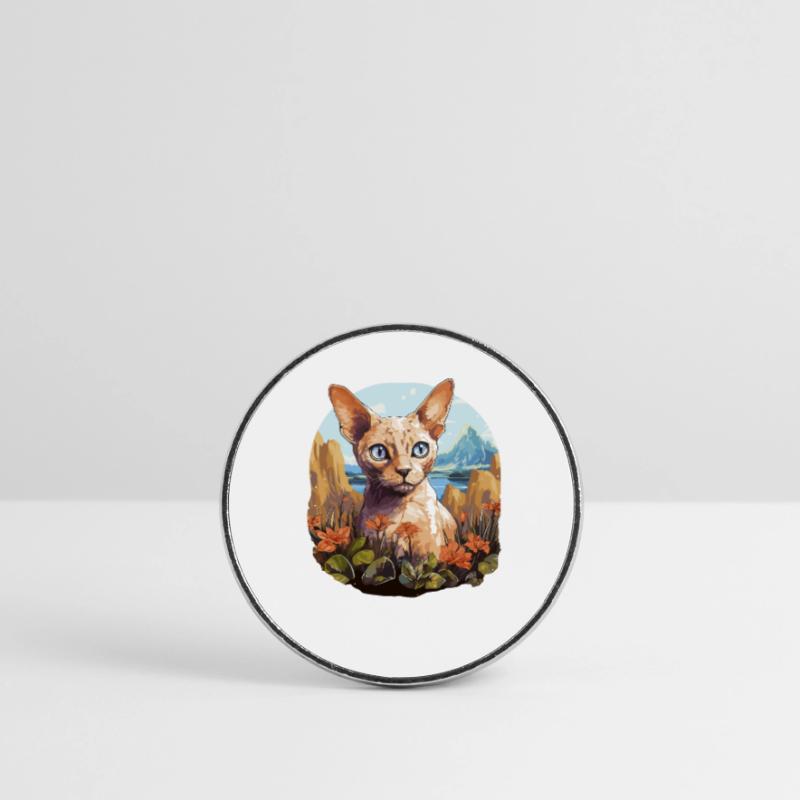 Devon Rex Kitten Devon Rex Cat Round  fridge magnet