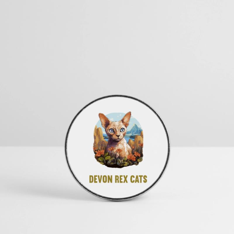 Chaton Devon Rex Chat Devon Rex Magnet rond
