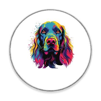 Wasserfarben Farbenfroher Field Spaniel - Runder Kühlschrankmagnet - Weiß - Vorne