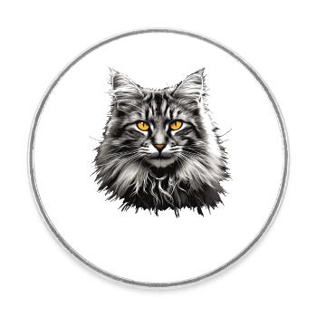 Norwegian Forest Cat Norwegische Waldkatze - Runder Kühlschrankmagnet - Weiß - Vorne