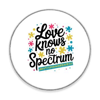 Love Knows No Spectrum Autism Consciousness - Round  fridge magnet - white - Front