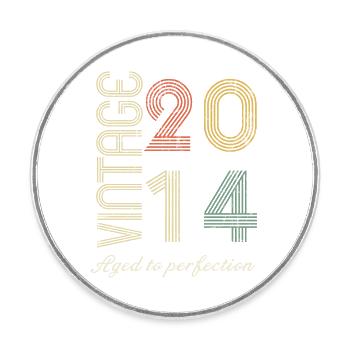 10th Anniversary Gift - 2014 - Round  fridge magnet - white - Front