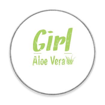 a Girl who Loves Aloe Vera Heilpflanze - Runder Kühlschrankmagnet - Weiß - Vorne