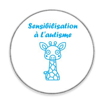 Animal Sensibilisation à l'autisme - Magnet rond - blanc - Devant