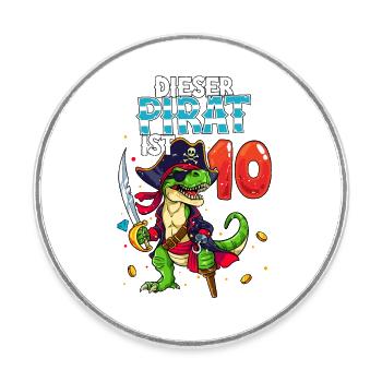 10th Birthday Pirates - Round  fridge magnet - white - Front