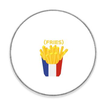Conversational in French Fries: A Foodie's Tongue - Round  fridge magnet - white - Front