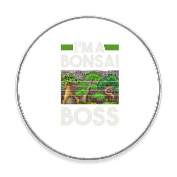 I'm a bonsai chef - Round  fridge magnet - white - Front