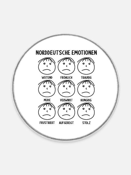Norddeutsche Emotionen - Runder Kühlschrankmagnet - Weiß