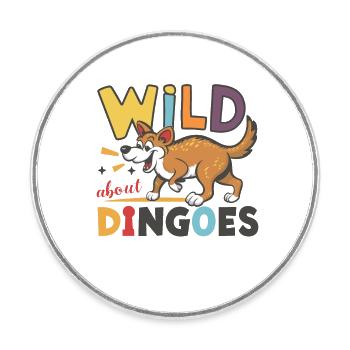 Australischer Dingo - Runder Kühlschrankmagnet - Weiß - Vorne
