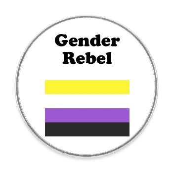 Nicht-binäre Flagge Geschlecht Rebell - Runder Kühlschrankmagnet - Weiß - Vorne