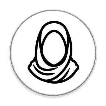 hijab headscarf muslim woman - Round  fridge magnet - white - Front