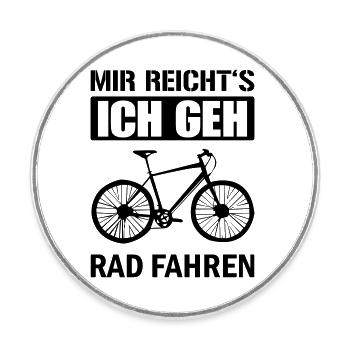 mir reichts rad fahren - Runder Kühlschrankmagnet - Weiß - Vorne