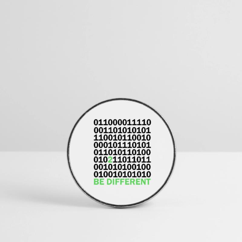 Be Different Binary Code Nerd Gift Round  fridge magnet