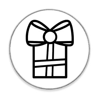 Kleine Geschenkbox - Runder Kühlschrankmagnet - Weiß - Vorne